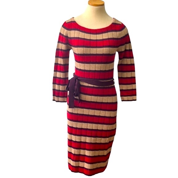 Trina Turk Striped Wool Sweater Dress,  Small - Picture 3 of 13